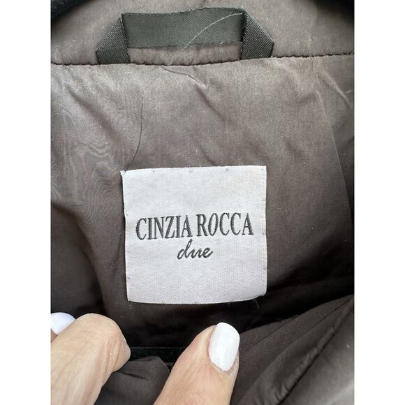 VTG CINZIA ROCCA Old Money Black Trench Coat Double Breasted Sz 14 Belted Capsul - Picture 5 of 13